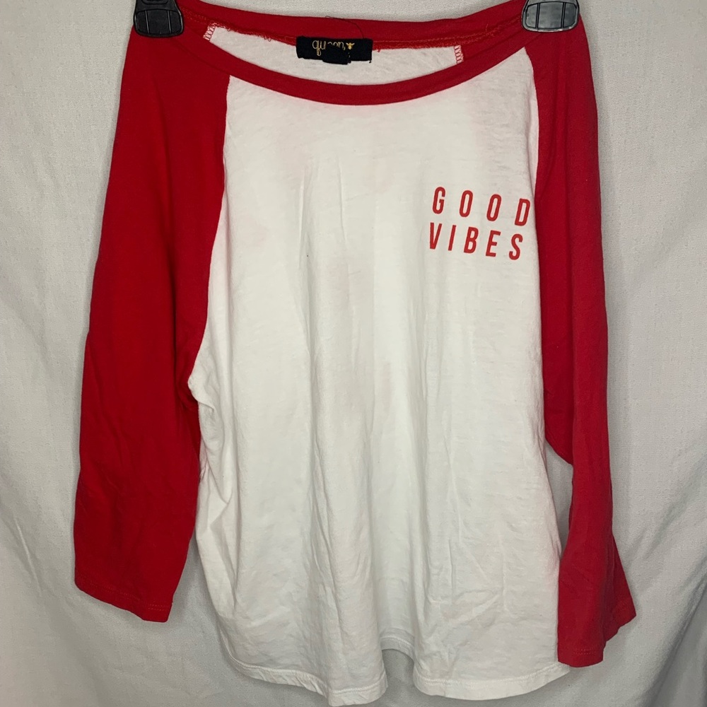 Red and White “Good Vibes” Shirt